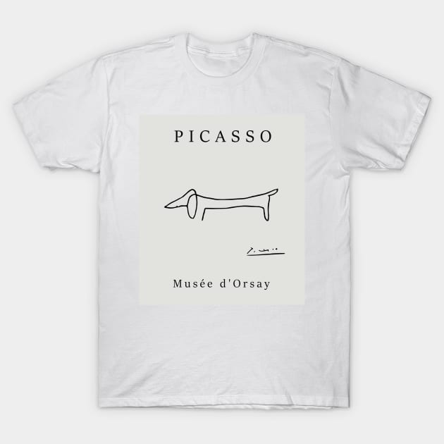 Picasso abstract dog line art T-Shirt by GraphicO